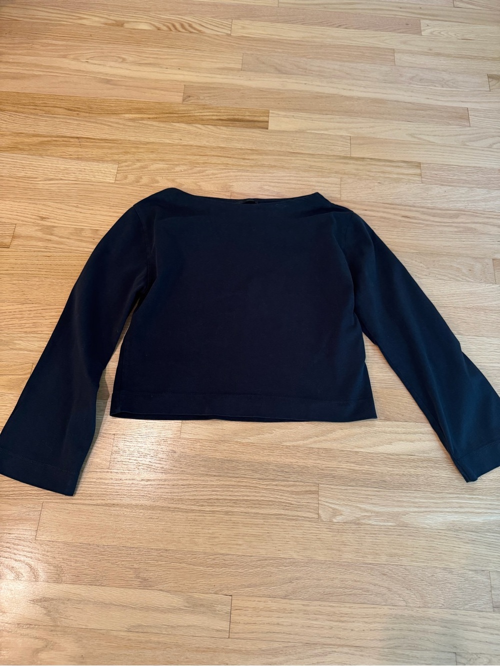 Zara Black Cropped Top with Boat Neck